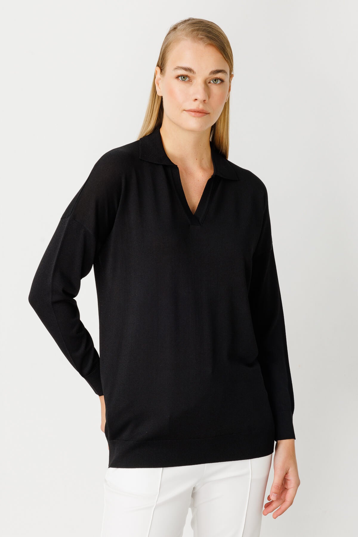 POLO BLOUSE ZWART