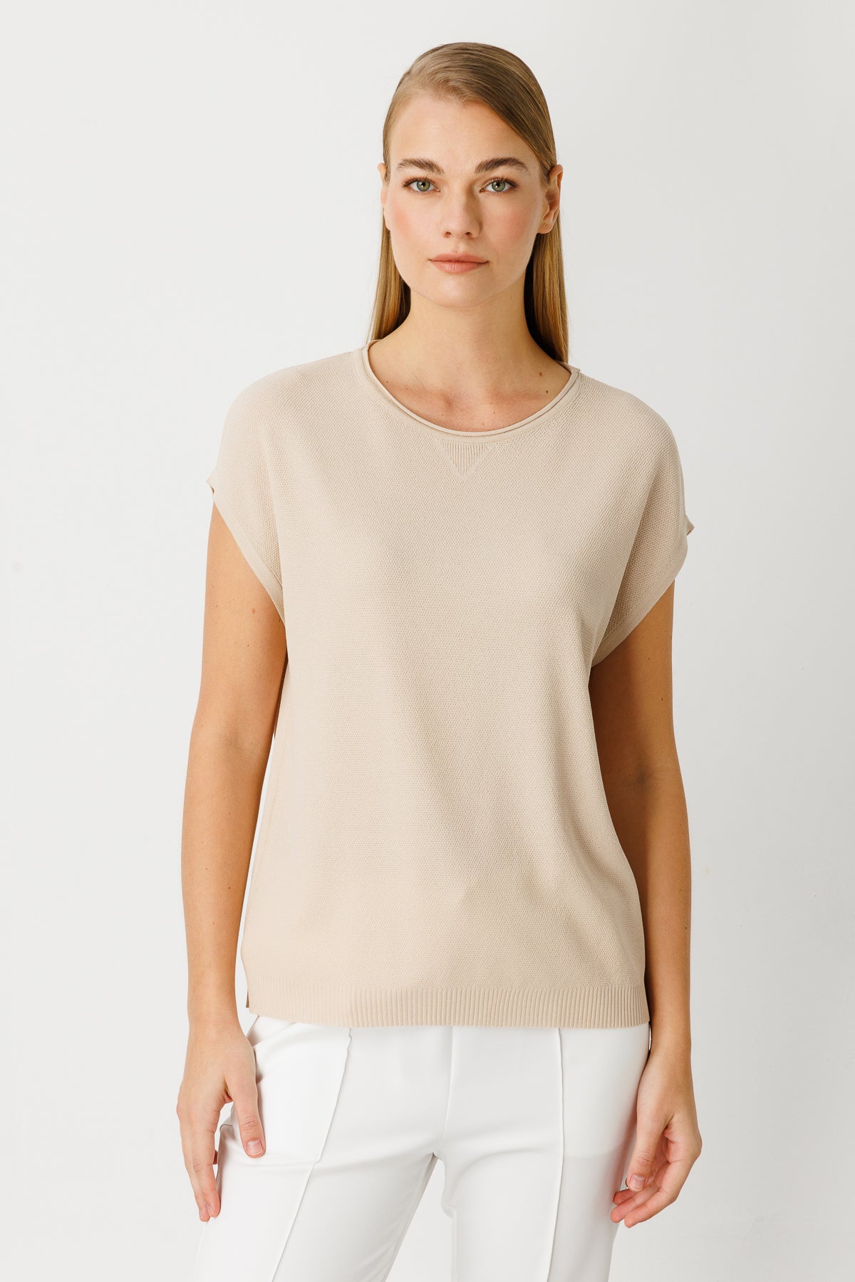BASIC DIAMANT BLOUSE BEIGE