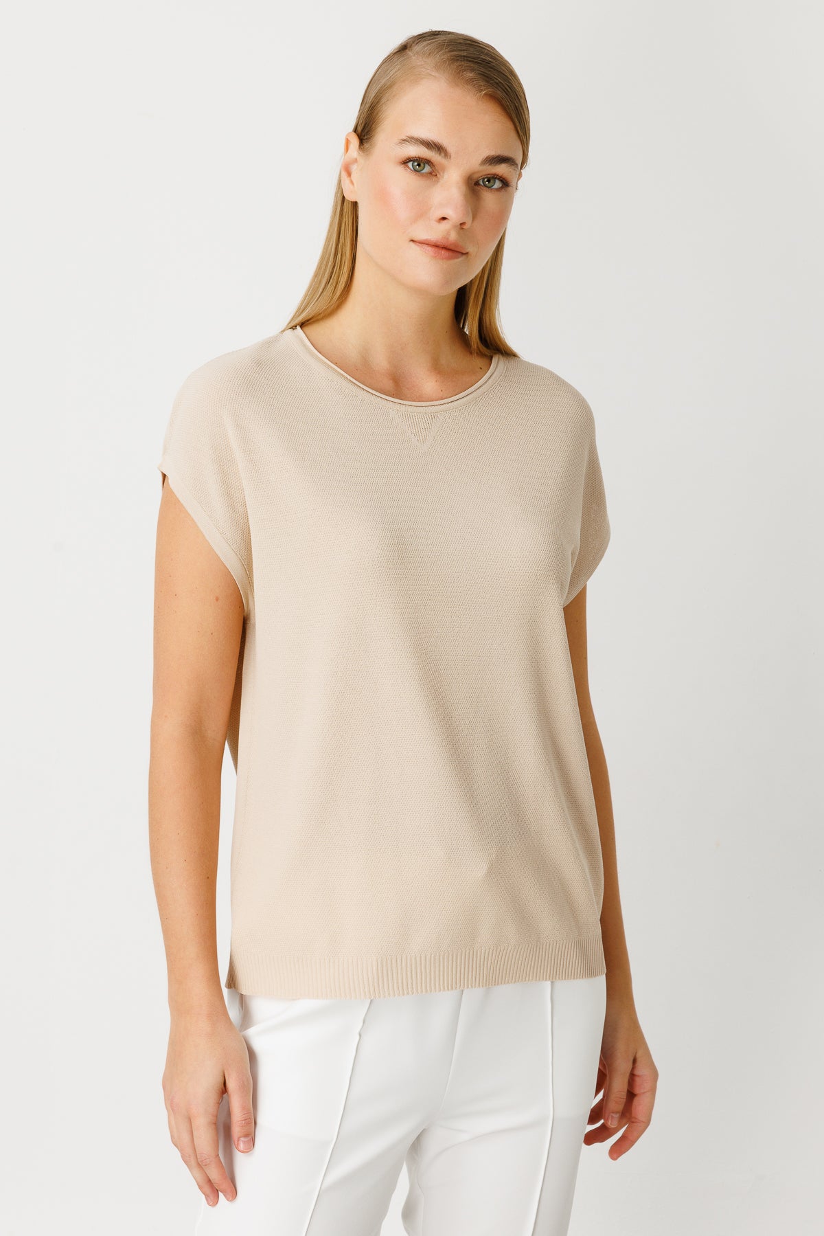 BASIC DIAMANT BLOUSE BEIGE