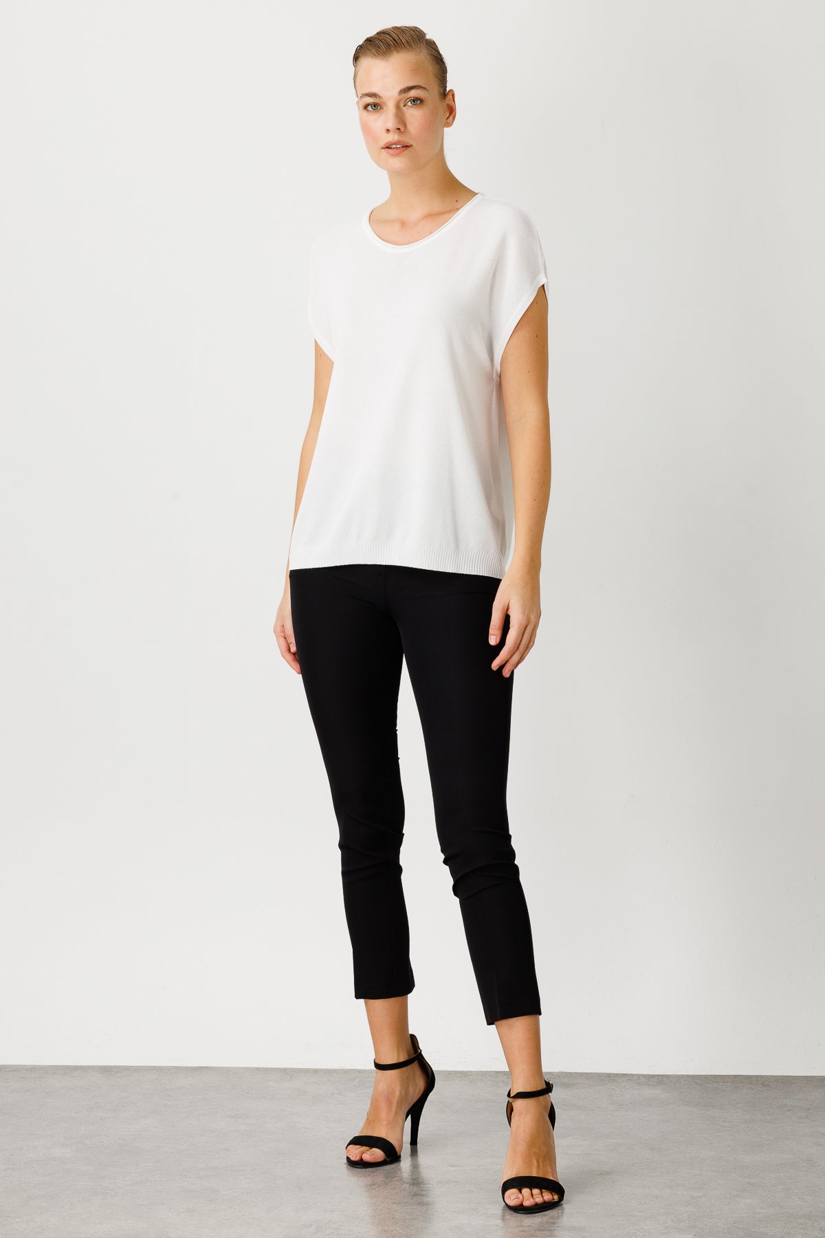 BASIC DIAMOND BLOUSE ECRU