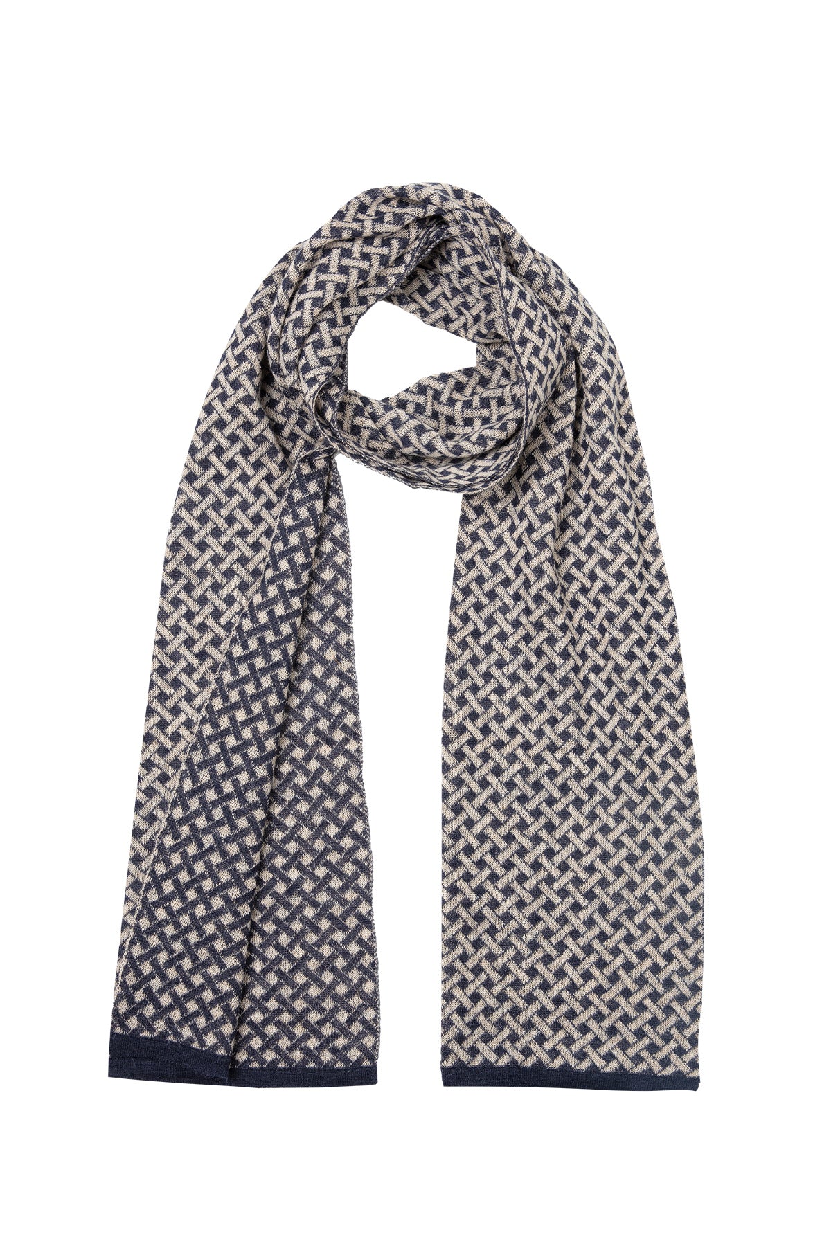 HITTITE SCARF NAVY-BEIGE