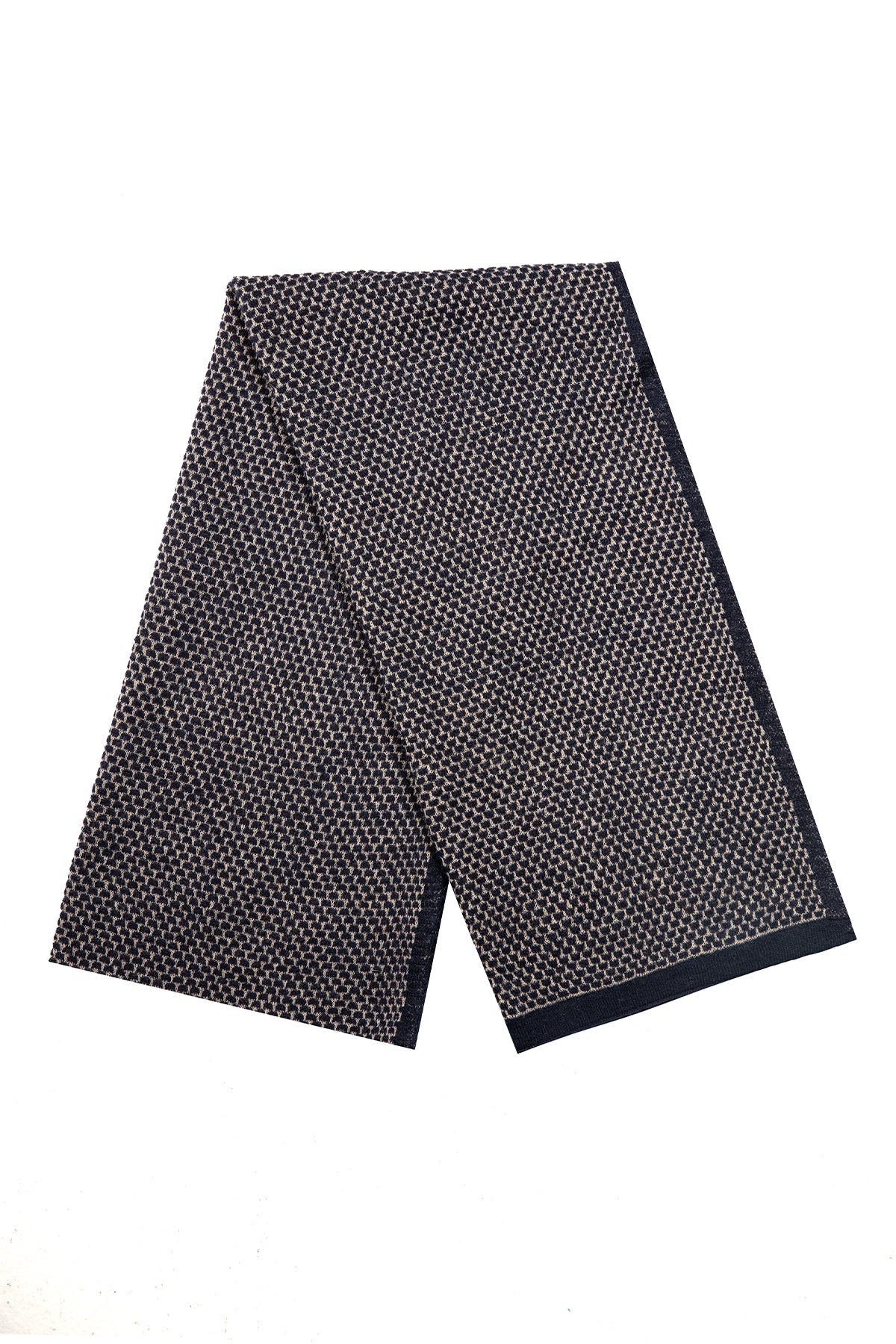 HEREN MIDAS SJAAL MARINEBLAUW-BEIGE