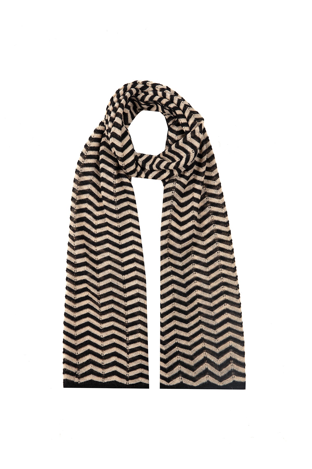 CYBELE SHAWL BLACK-BEIGE