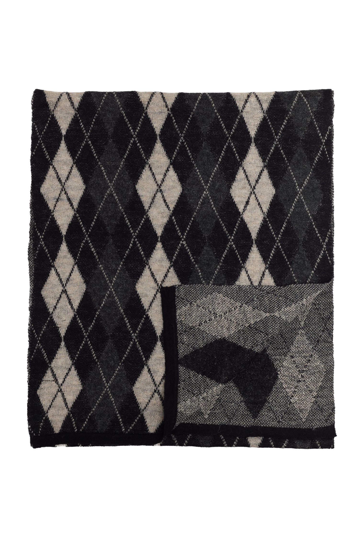 TROIA SCARF BLACK-BEIGE