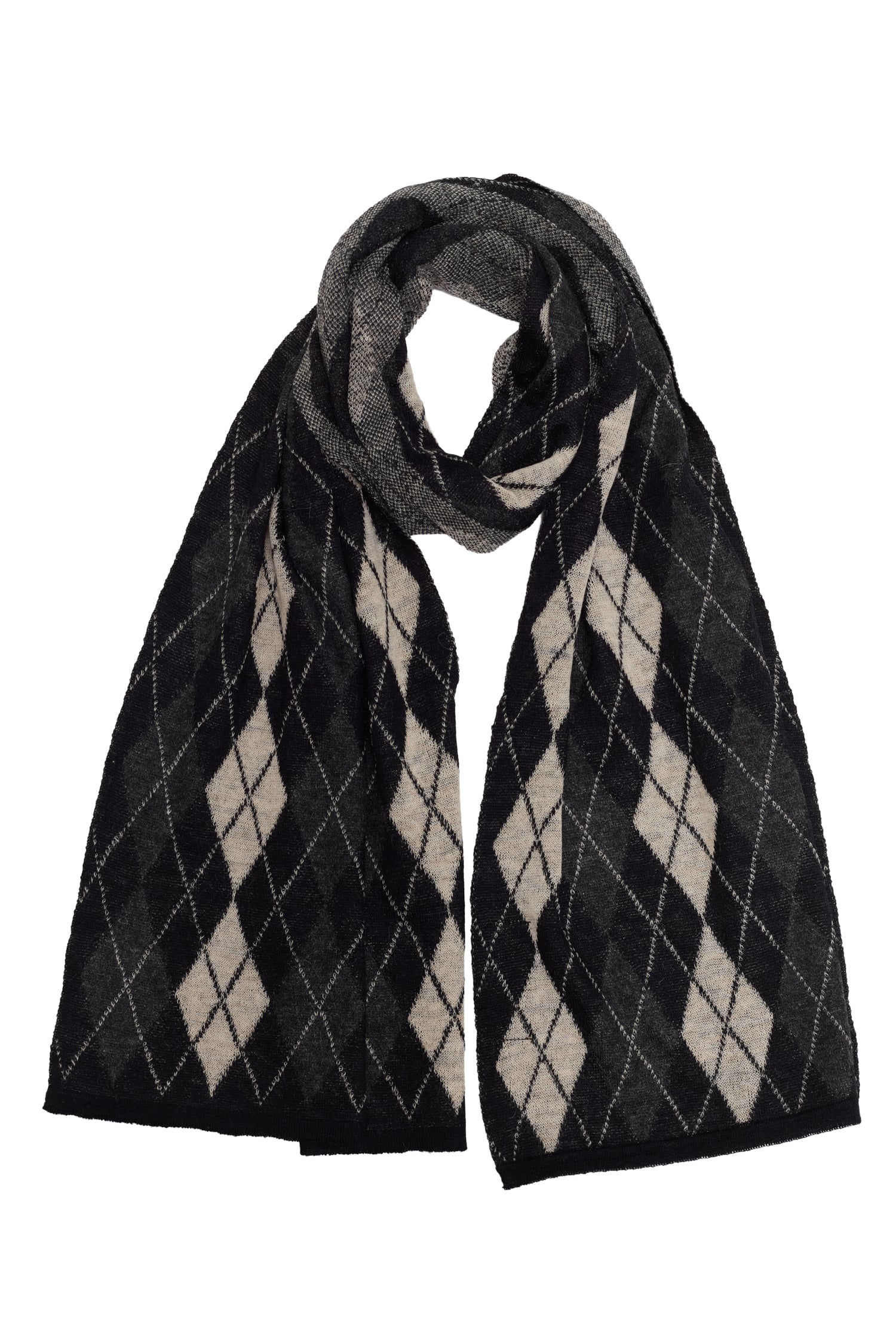 TROIA SCARF BLACK-BEIGE