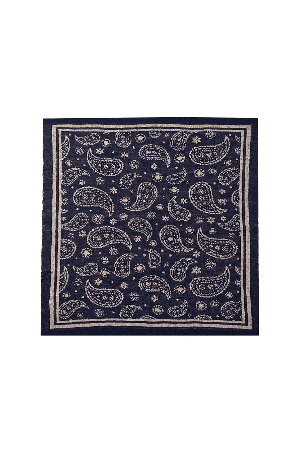 PATARA VIERKANTE FOULARD MARINEBLAUW-BEIGE