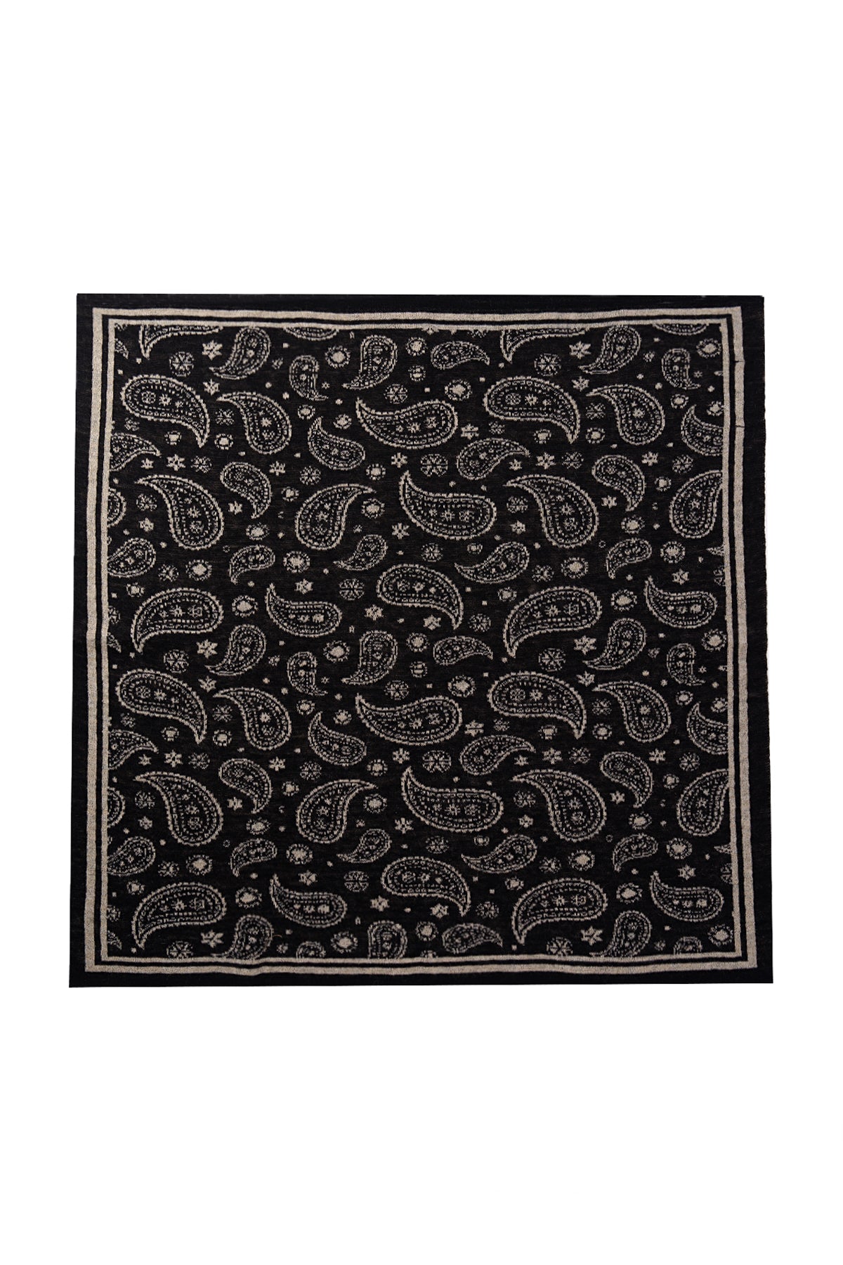 PATARA SQUARE FOULARD BLACK-BEIGE