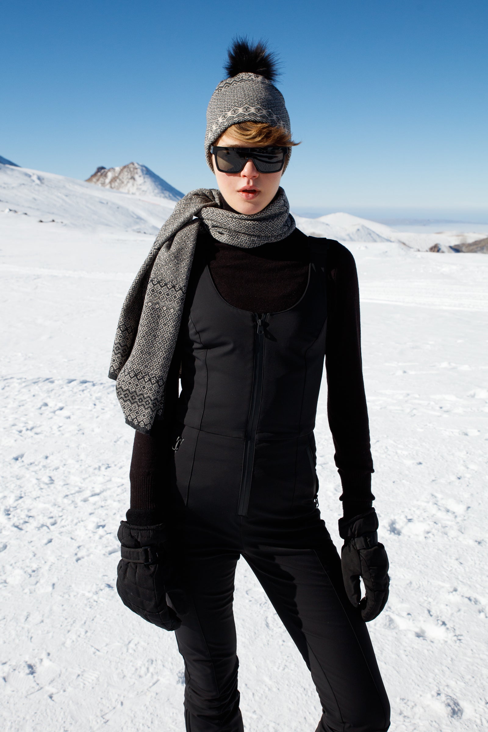 SNEEUWSJAAL ZWART BEIGE