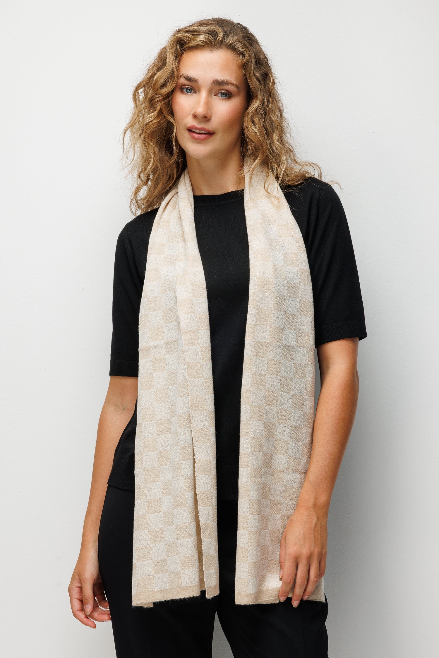 MOSAIC SHAWL ECRU-BEIGE