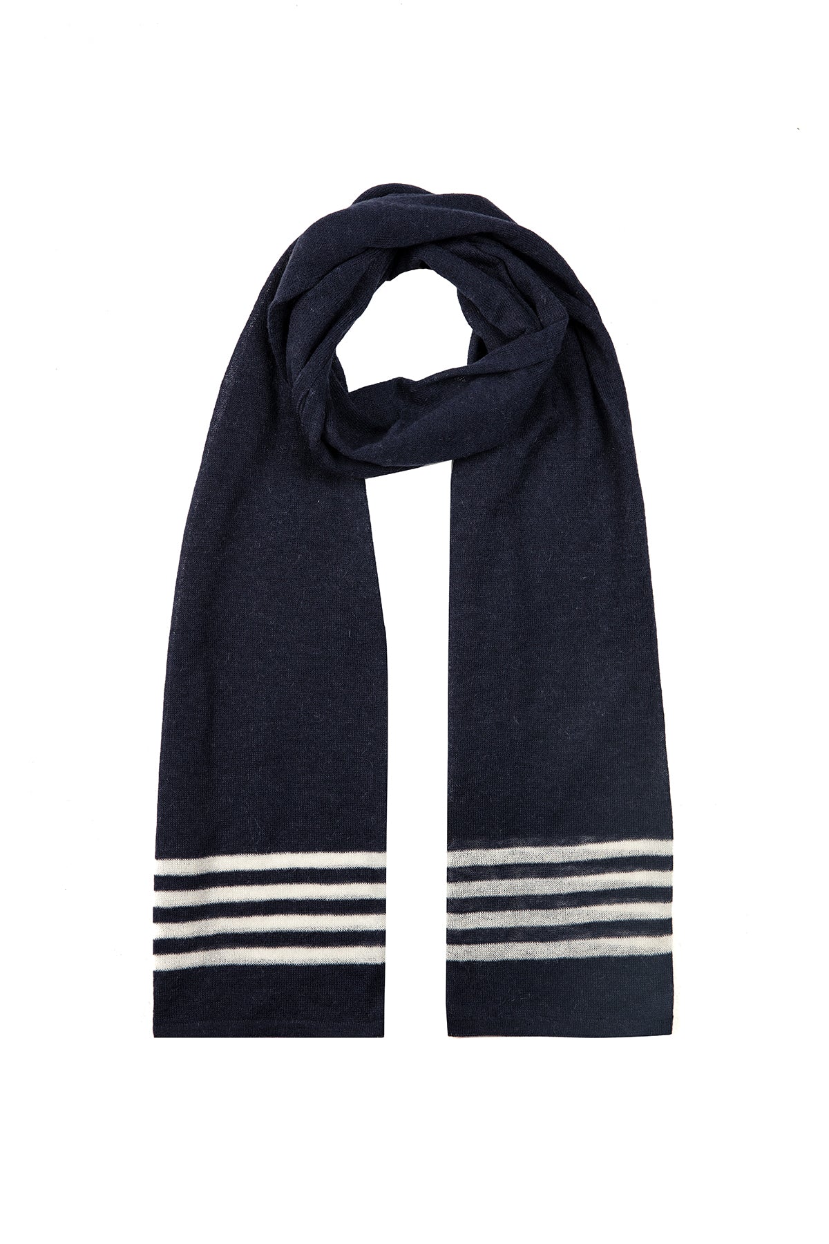MANNEN MARINEBLAUW SJAAL MARINEBLAUW-ECRU