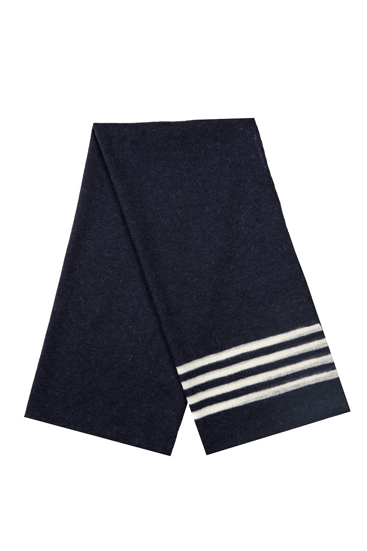 MANNEN MARINEBLAUW SJAAL MARINEBLAUW-ECRU