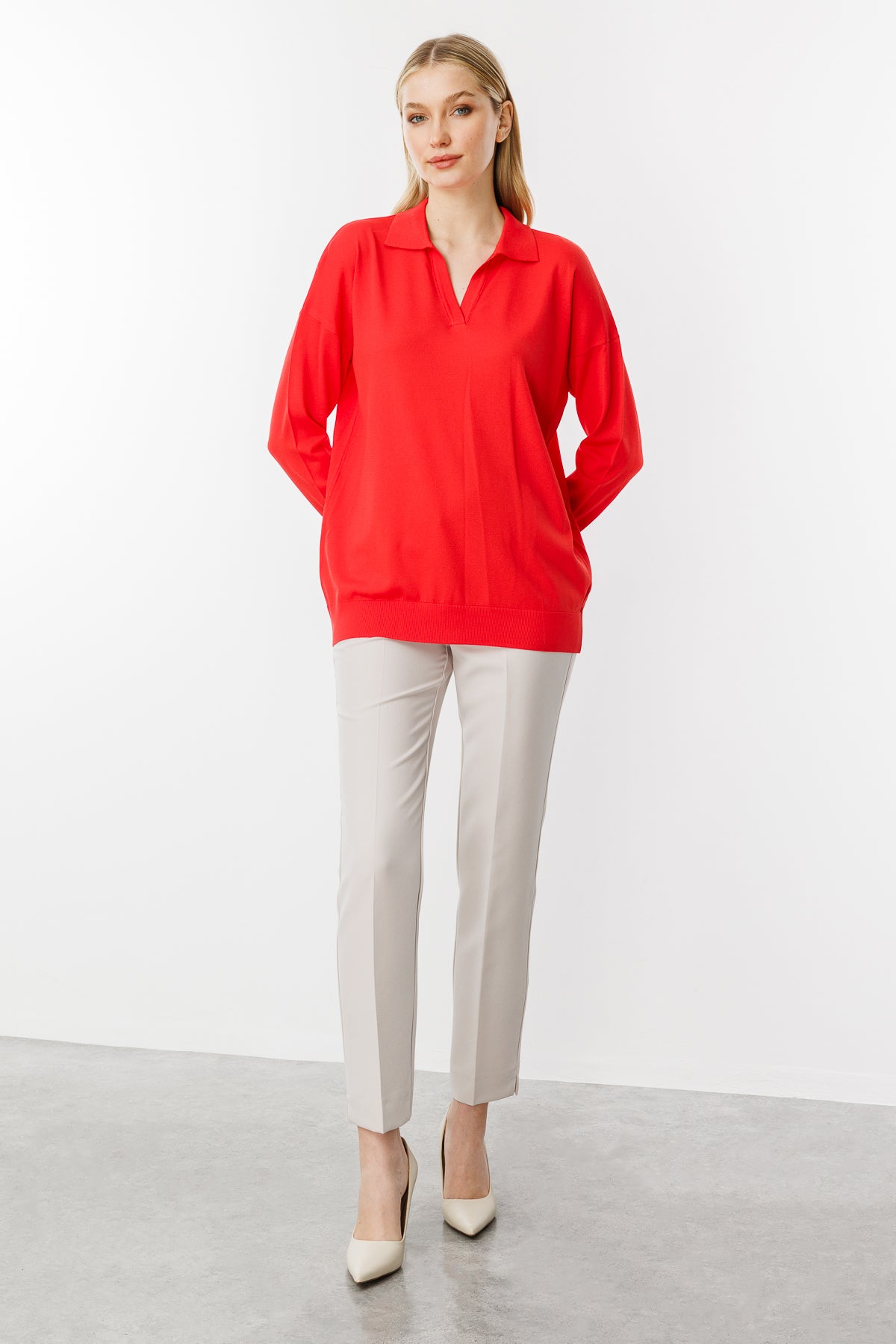 POLO BLOUSE RED