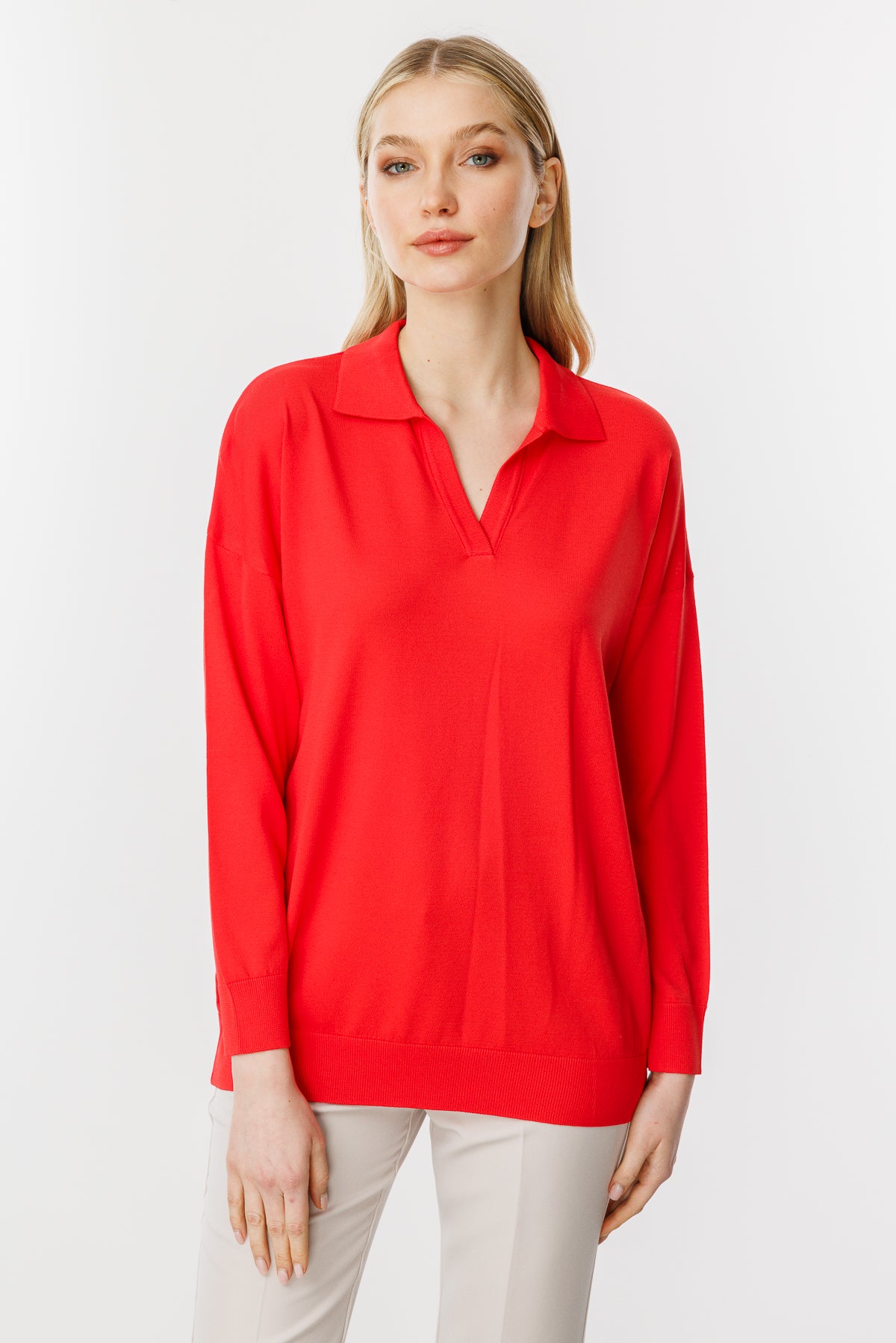 POLO BLOUSE RED