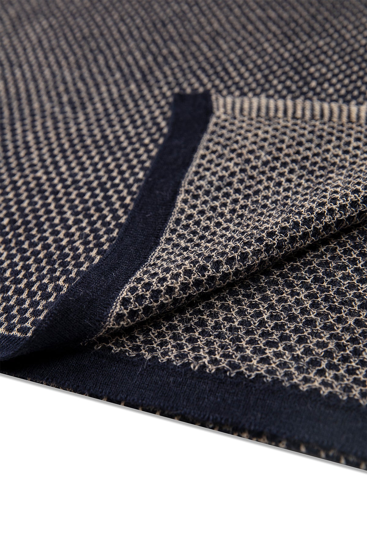 MIDAS SJAAL MARINEBLAUW-BEIGE