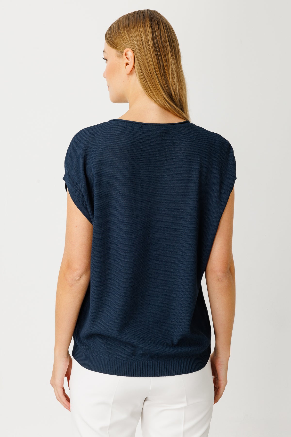 BASIC DIAMANT BLOUSE MARINEBLAUW