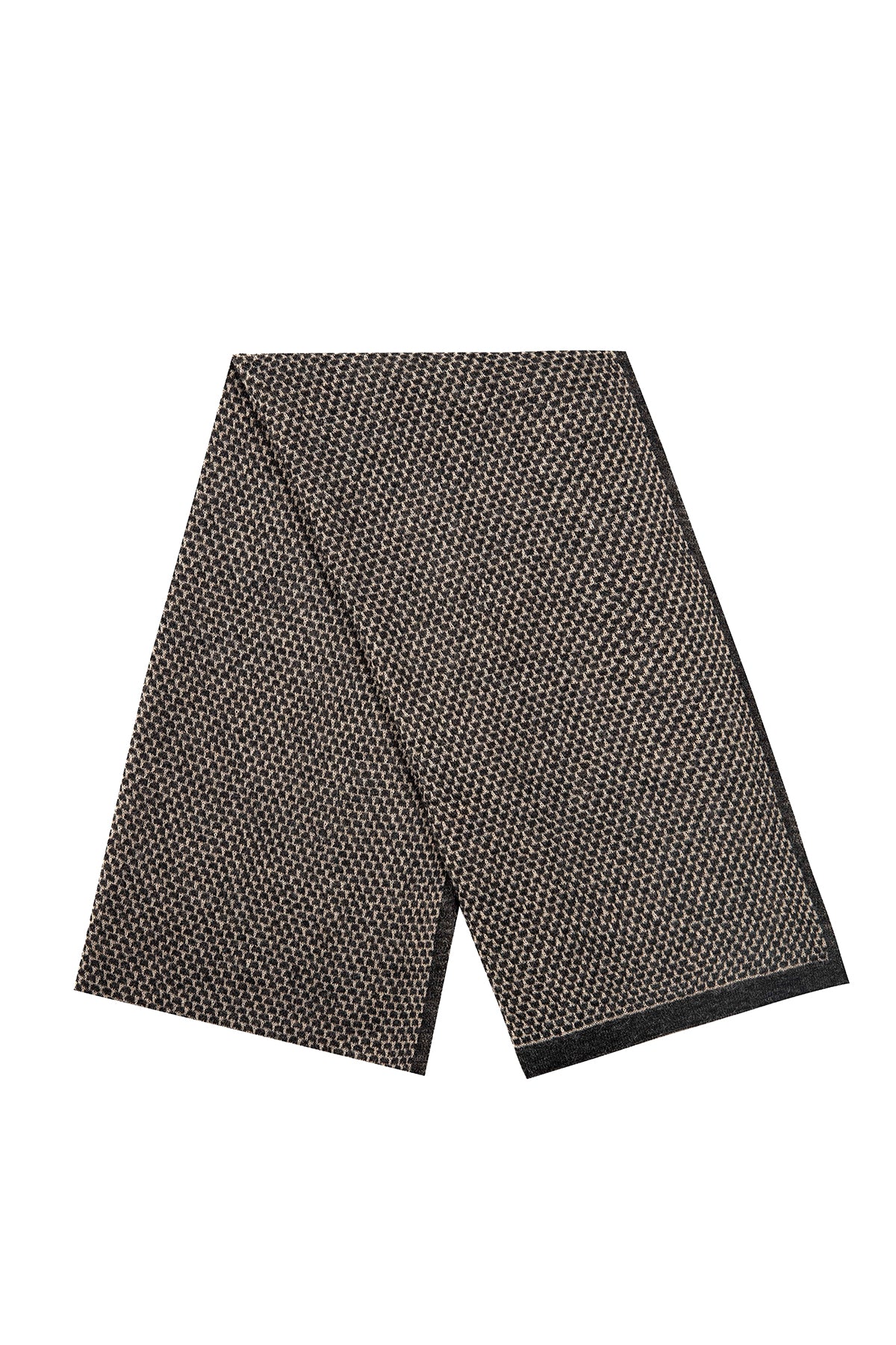 MIDAS SJAAL ZWART-BEIGE