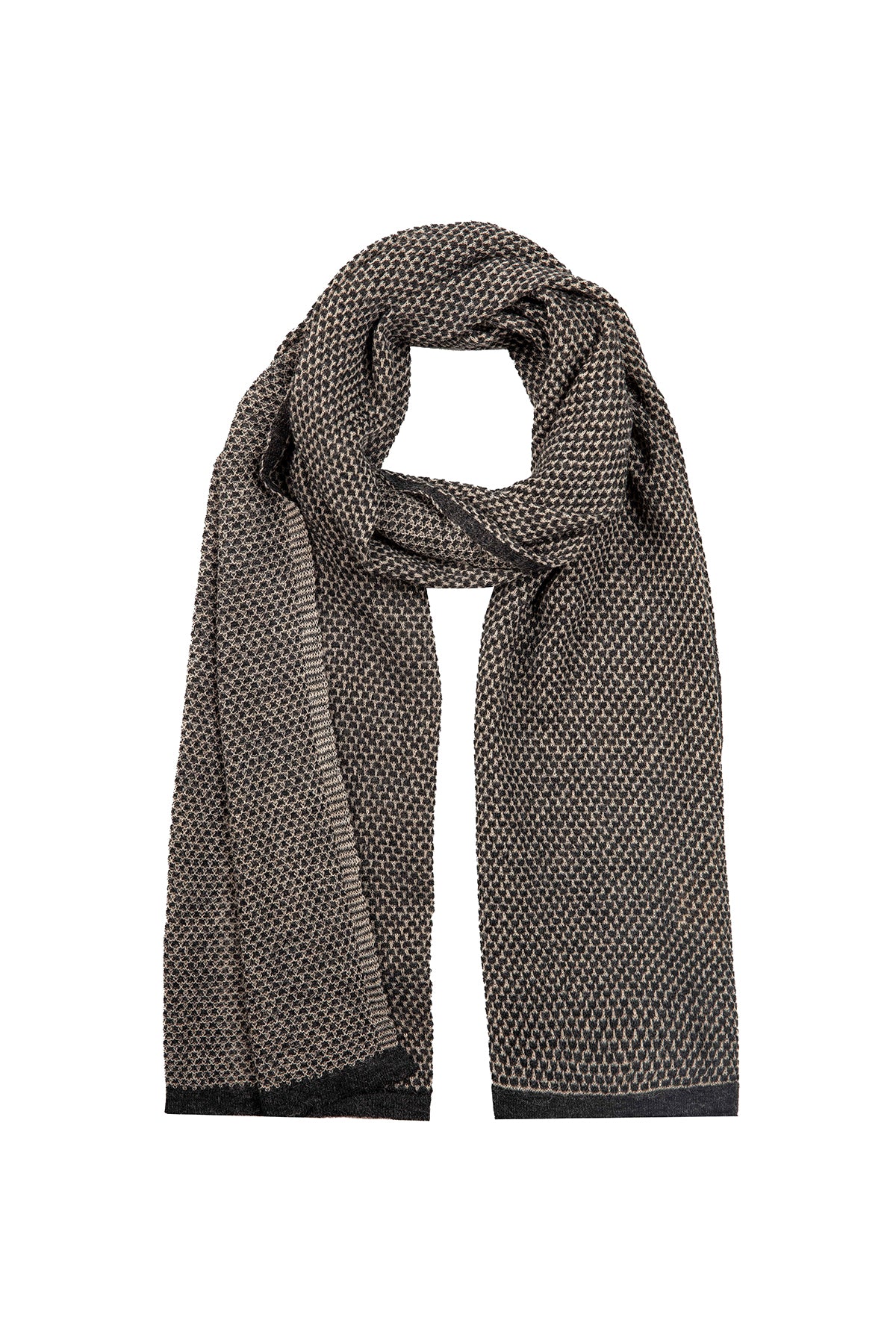 MIDAS SJAAL ZWART-BEIGE