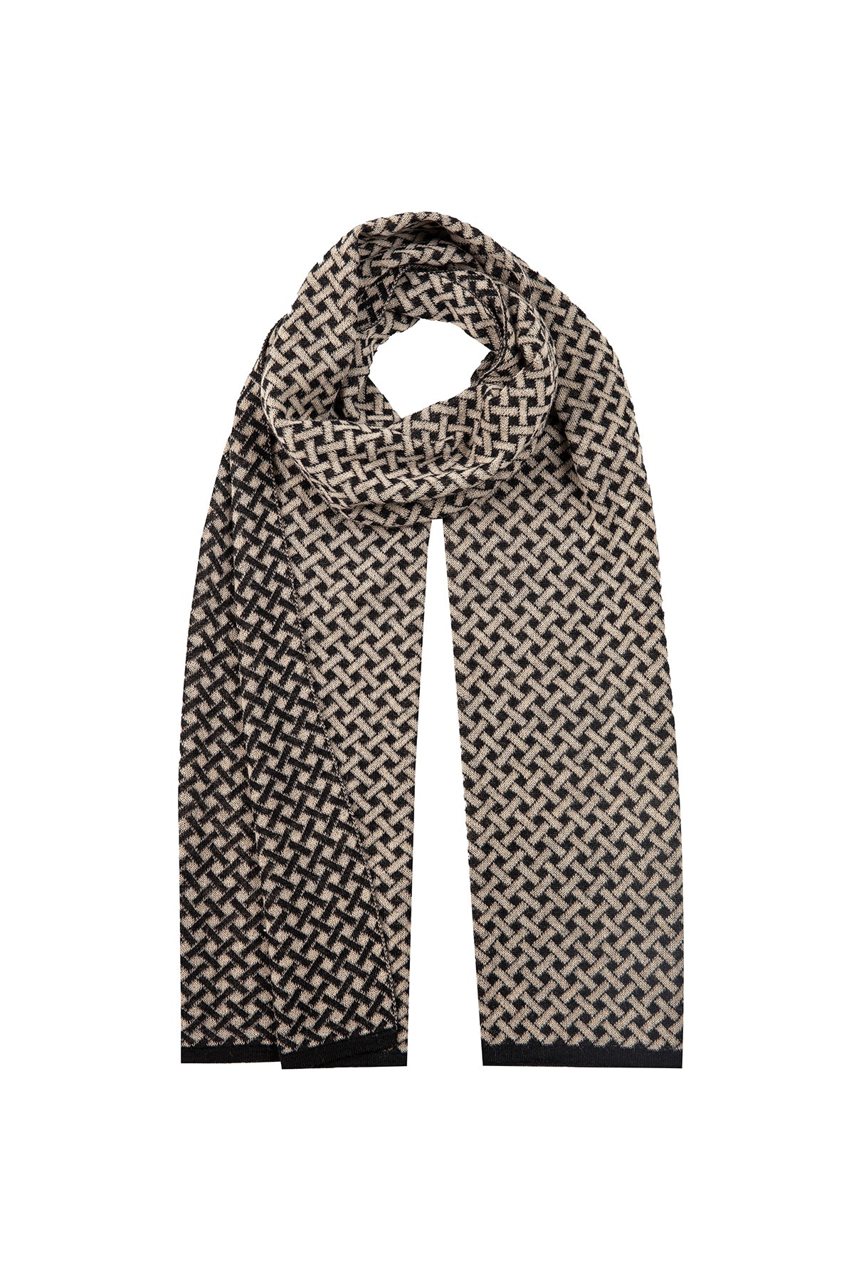 HITTITE SCARF BLACK-BEIGE