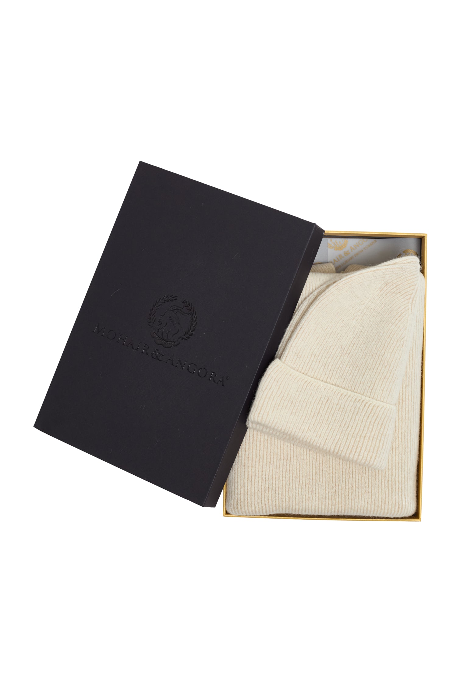 ARTEMIS WOOLEN HOED &amp; SJAAL SET, KLEUR ECRU-BEIGE