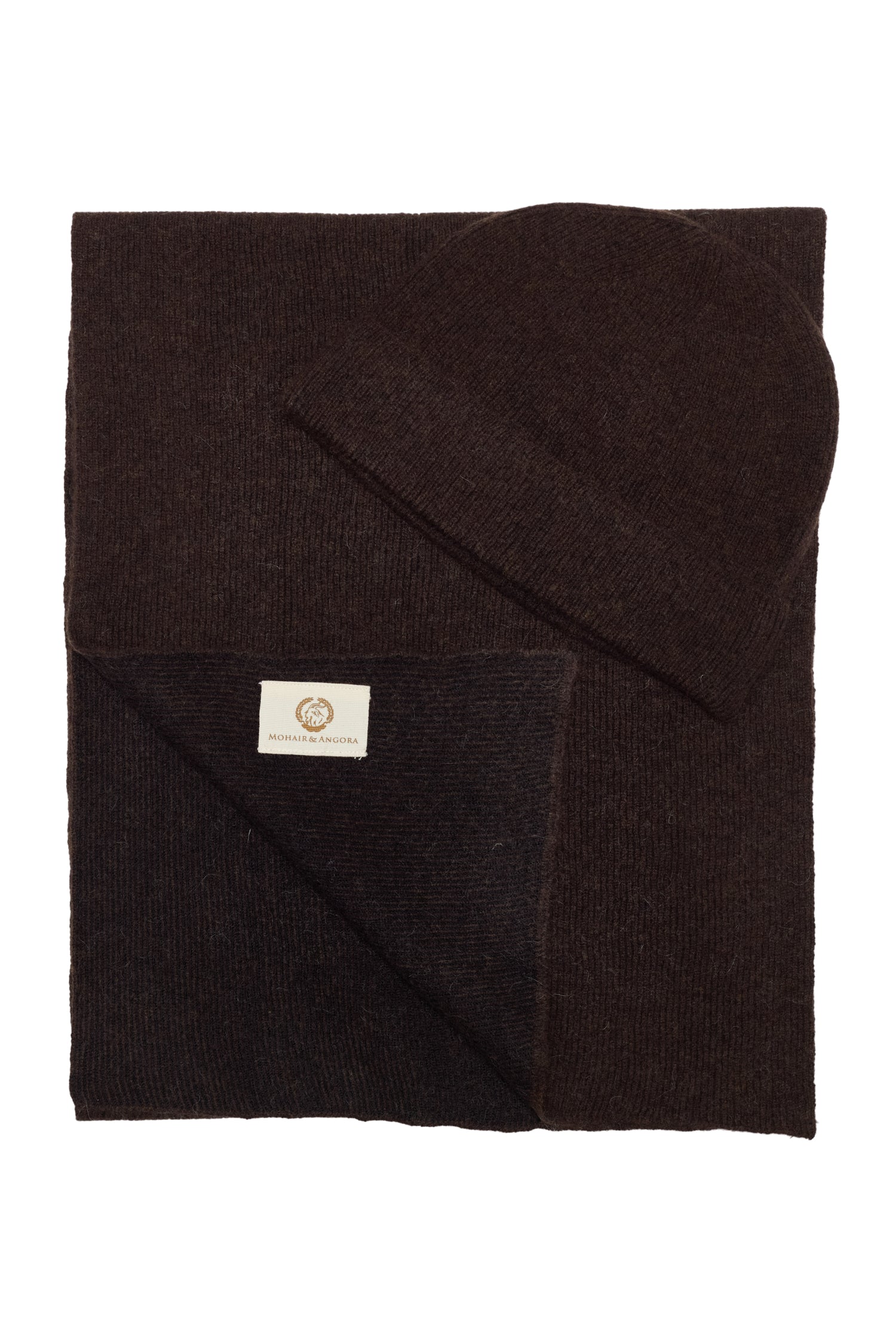 ARTEMIS WOOLEN HOED &amp; SCHOLLENSET, BRUIN-ECRU