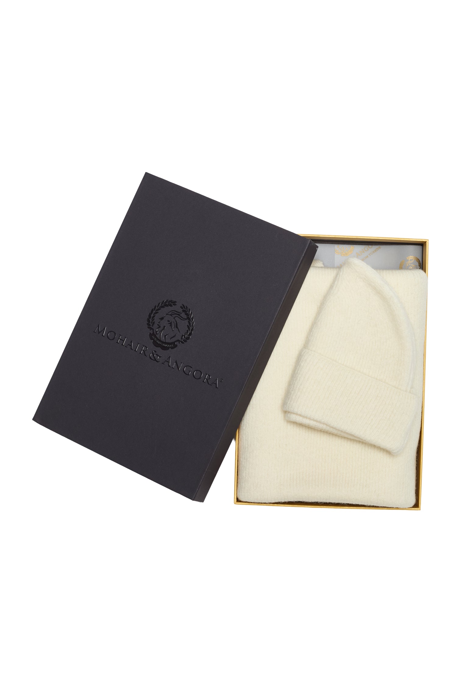 ARTEMIS HOED &amp; SCHOLLENSET VAN WOL, KLEUR ECRU-ECRU