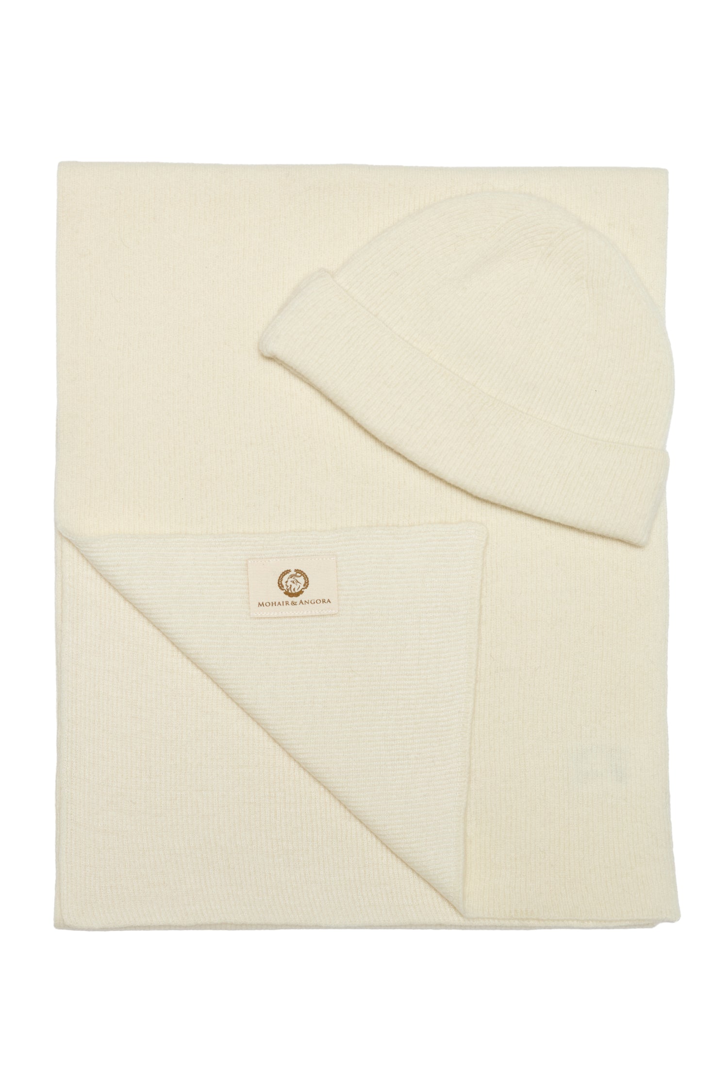 ARTEMIS HOED &amp; SCHOLLENSET VAN WOL, KLEUR ECRU-ECRU
