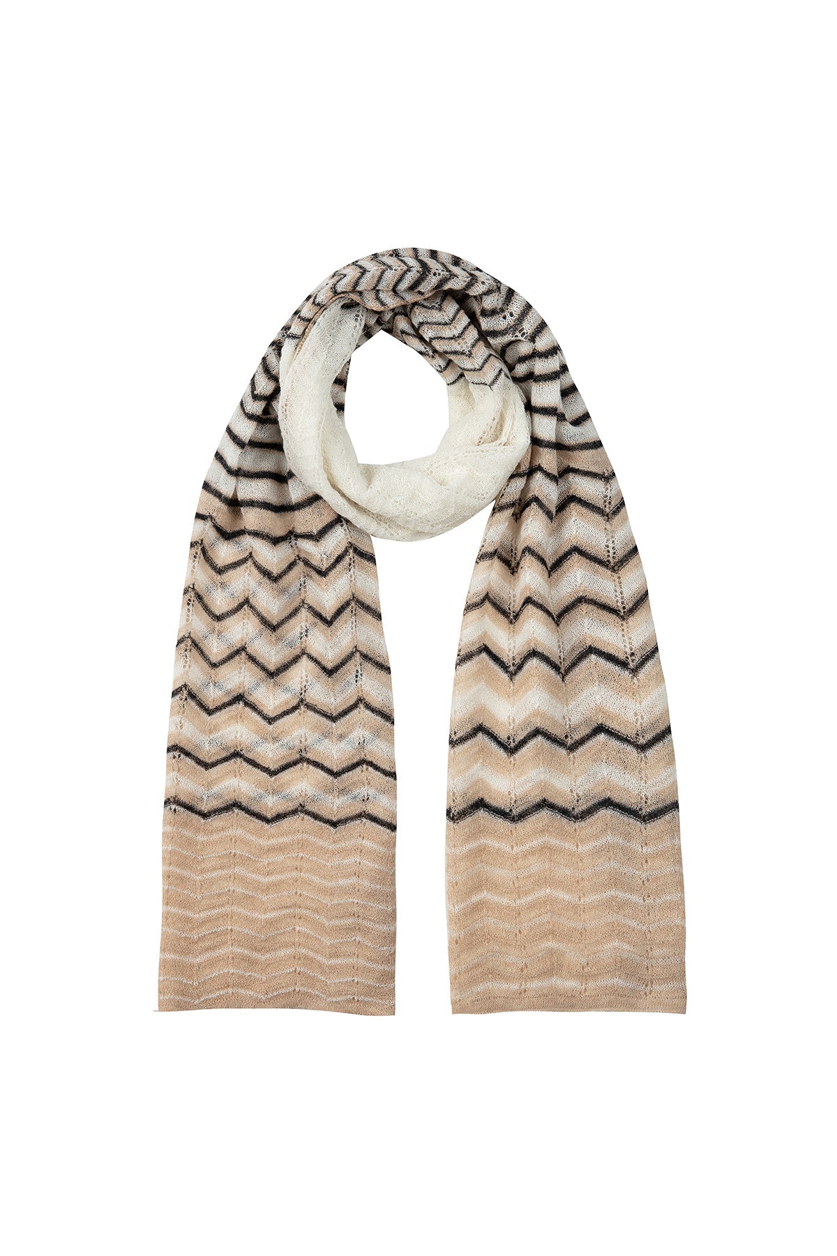 CYBELE SHAWL ECRU-BEIGE-BLACK