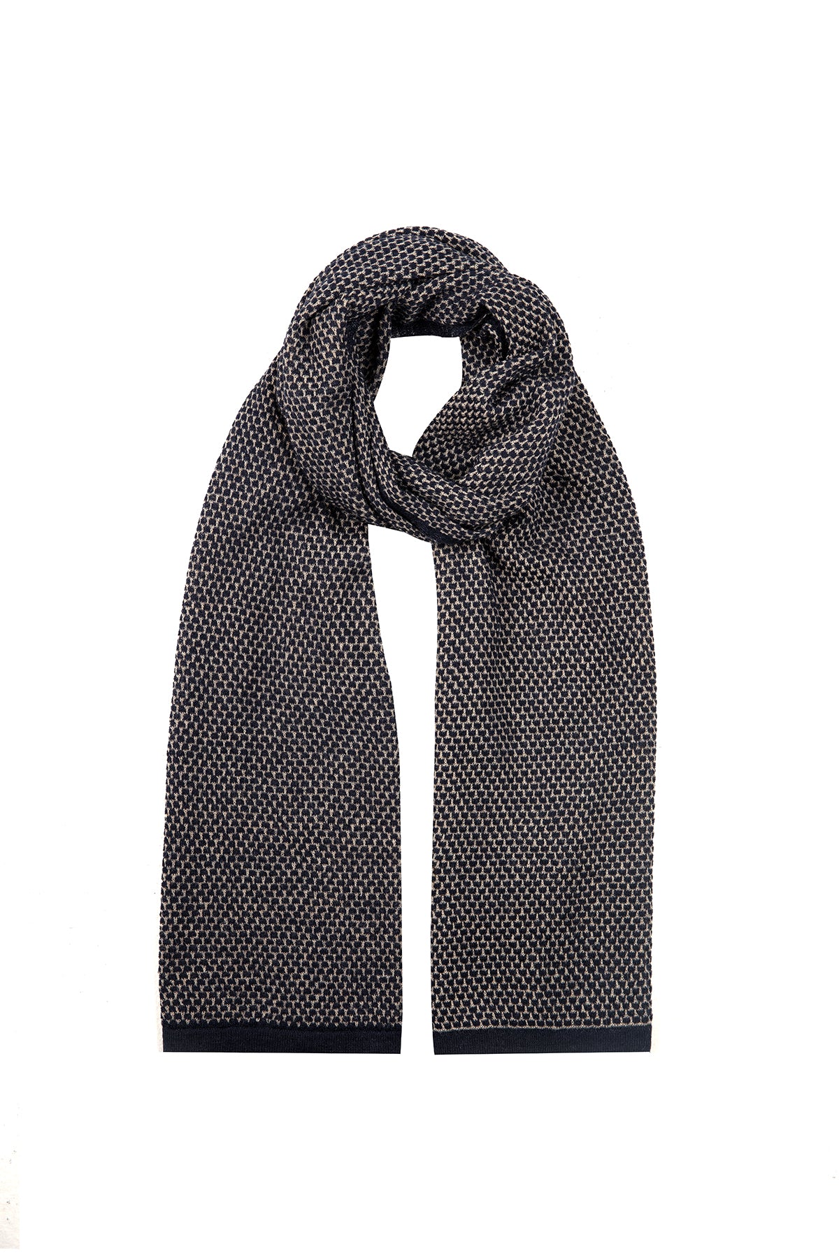 MIDAS SJAAL MARINEBLAUW-BEIGE