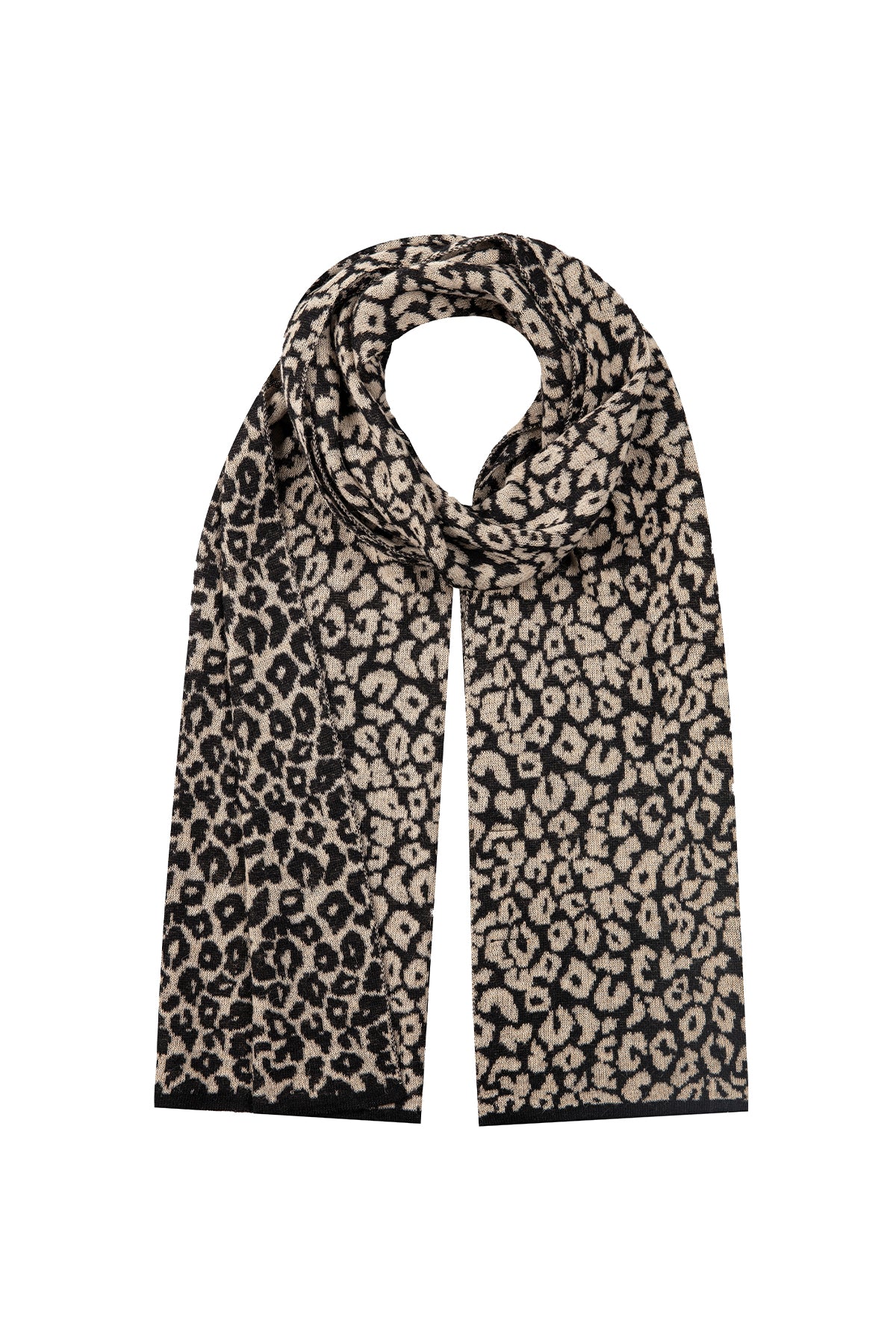 LUIPAARD SJAAL ZWART-BEIGE