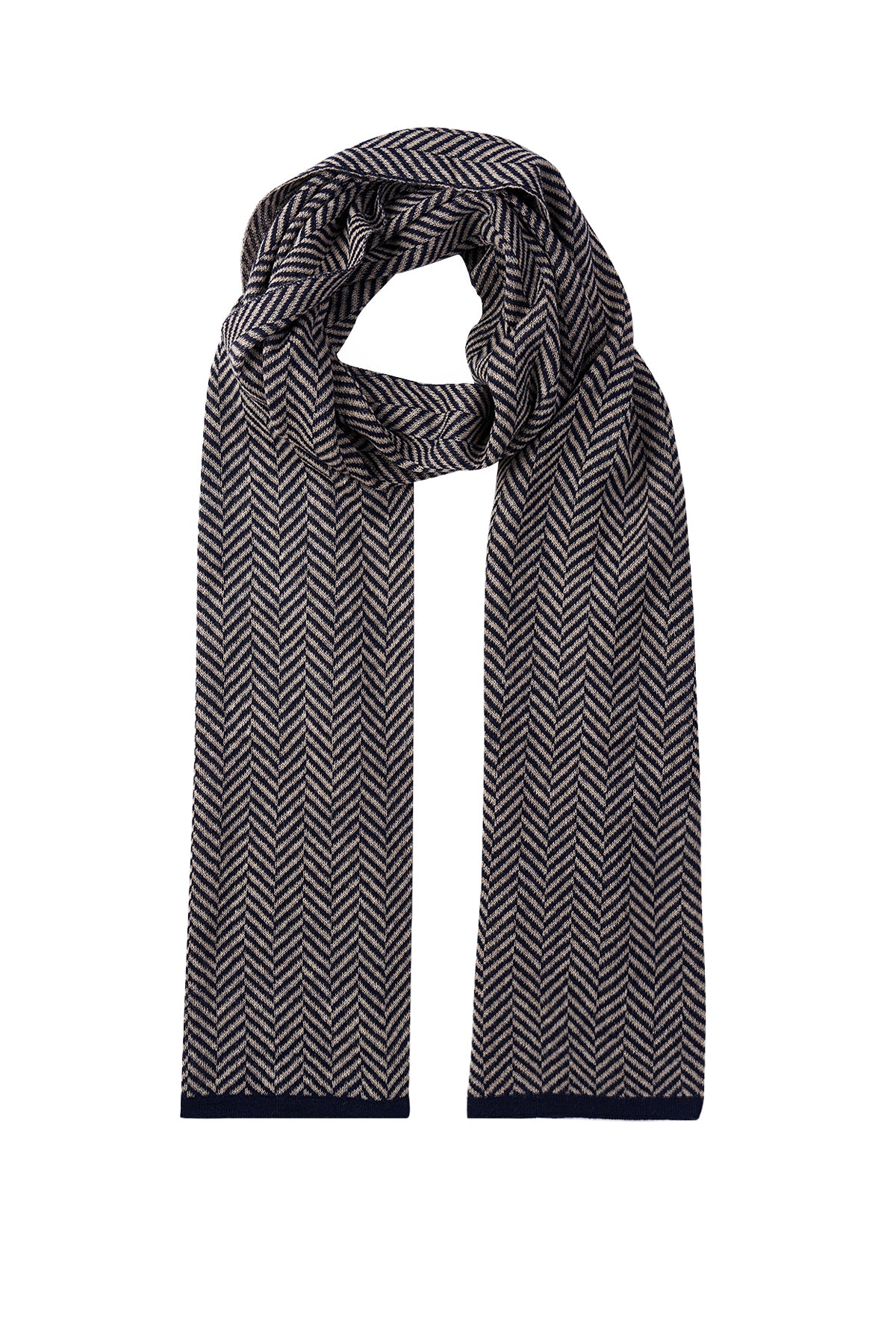 LYCIA SHAWL MARINEBLAUW-BEIGE