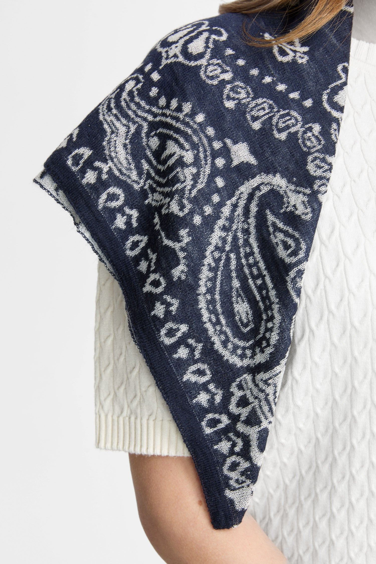 PERA FOULARD NAVY-ECRU