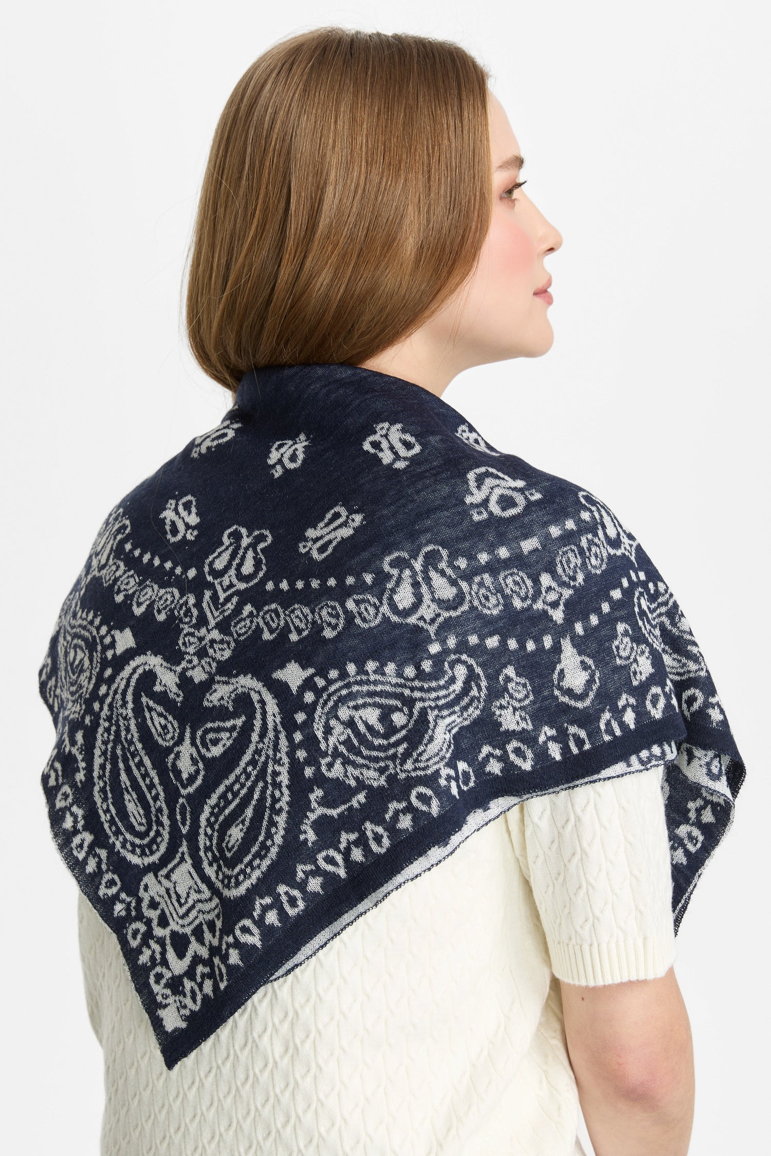 PERA FOULARD NAVY-ECRU