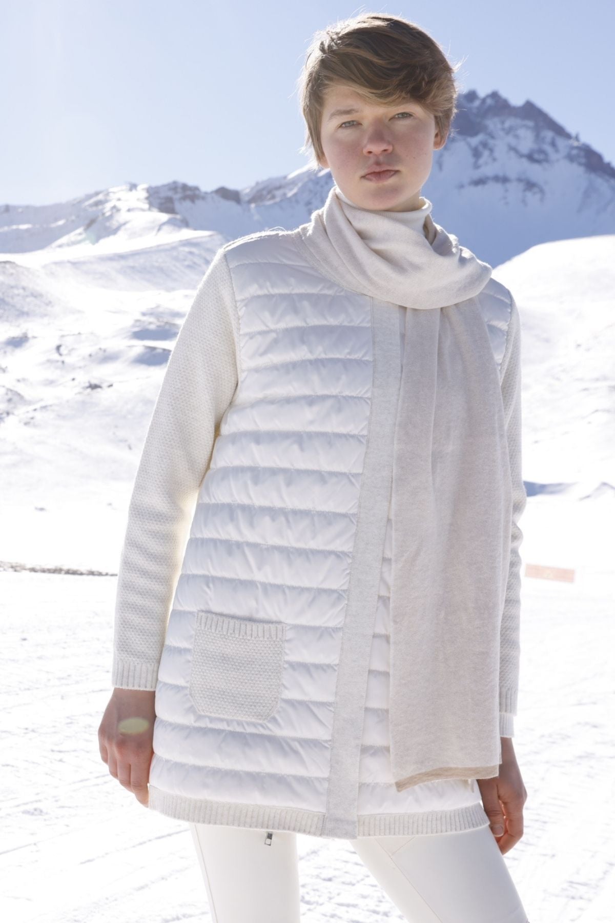 Angora Sjaal Ecru-Taupe