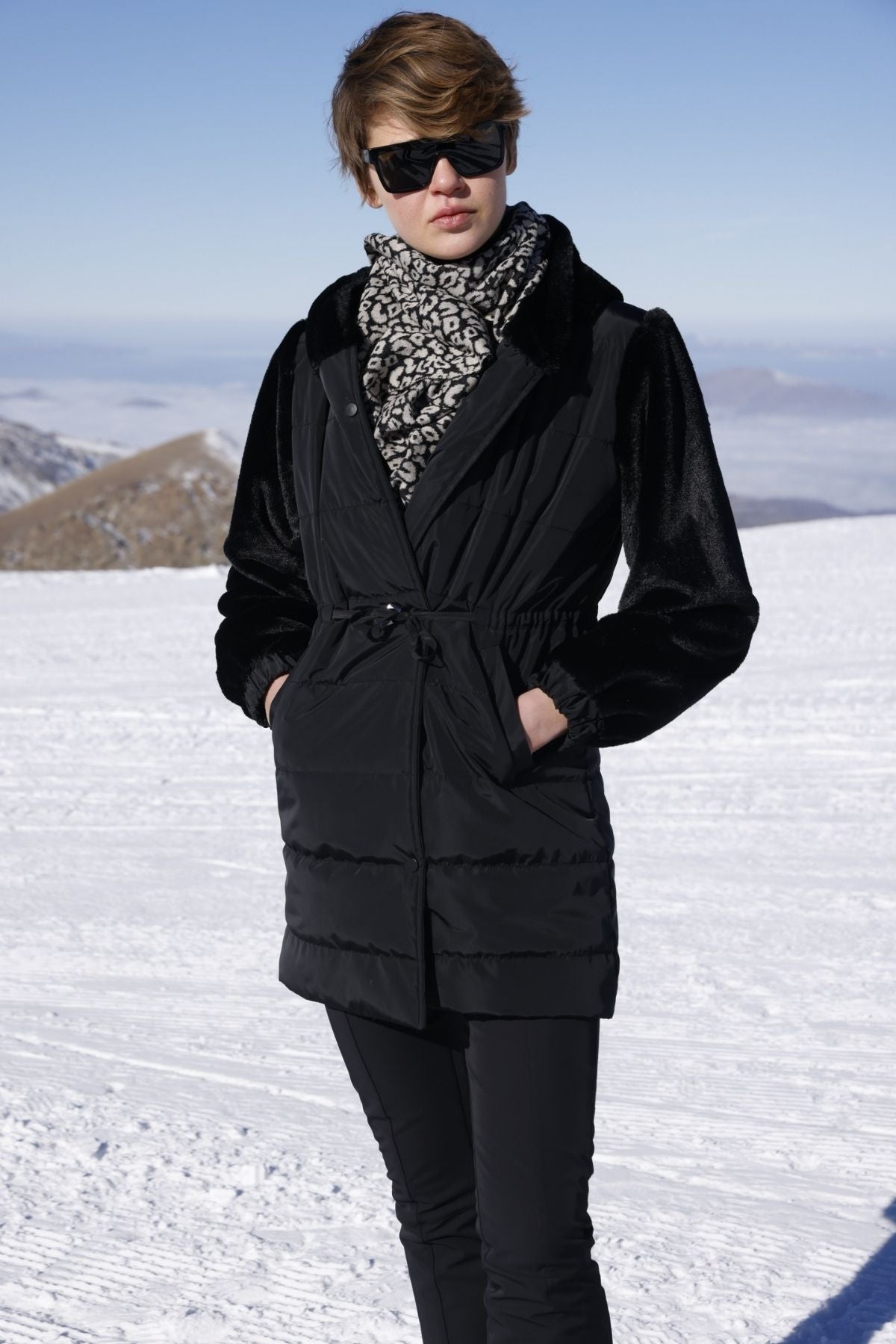 LUIPAARD SJAAL ZWART-BEIGE