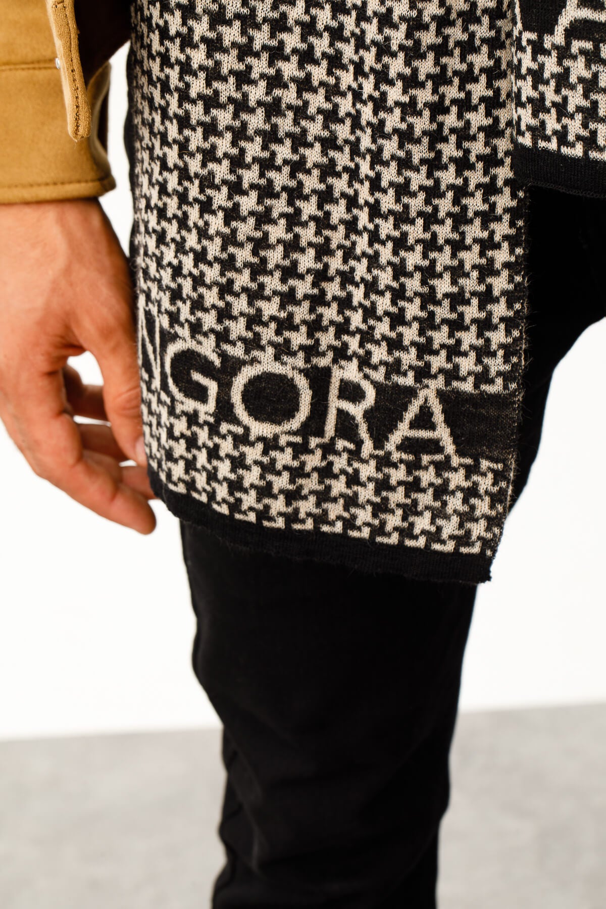 HEREN GORDION SJAAL ZWART-BEIGE